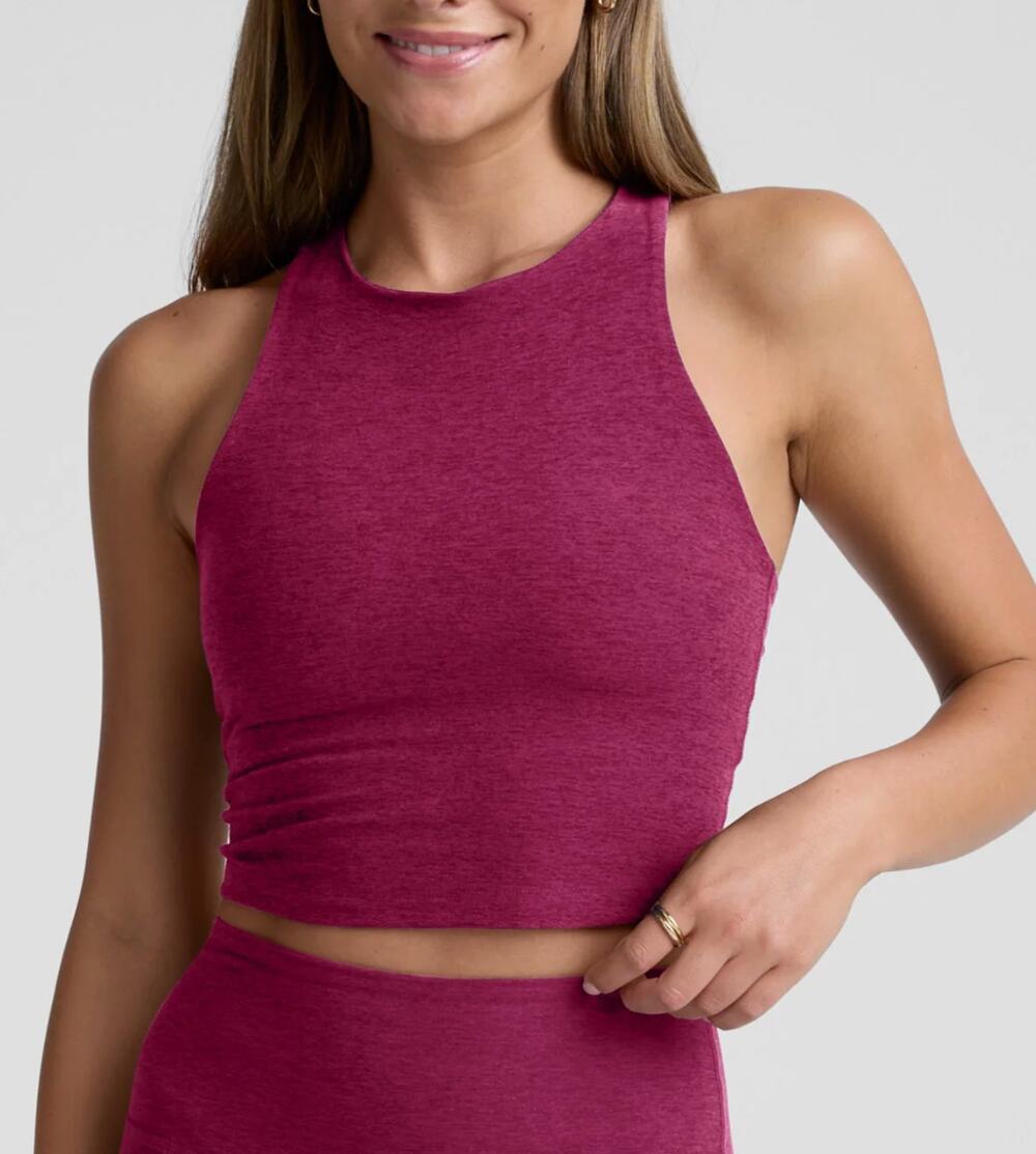 Spacedye Refocus Cropped Tank | Small | Sangria Heather